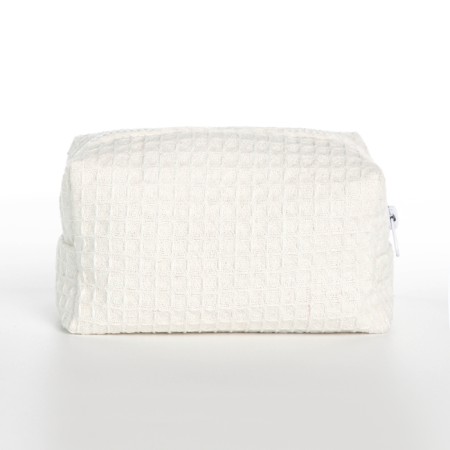 Cosmetic bag at the lightning textura, white color-4