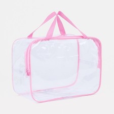 Lightning cosmetic bag, transparent/pink color