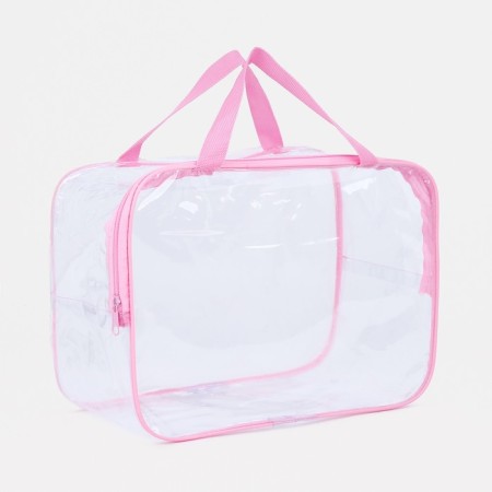 Lightning cosmetic bag, transparent/pink color