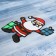 Santa Claus and two gifts sticker 12x14.5 cm