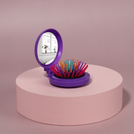 The comb is massage, folding, with a mirror, d = 6 cm, color mix-5