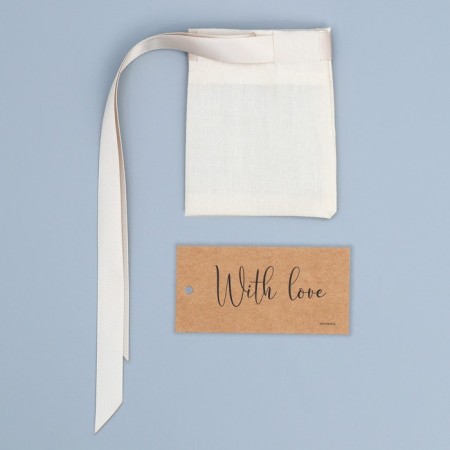 Gift bag from cotton "for you", 7 x 9 cm +/- 1.5 cm-3