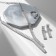 Set 3 objects: earrings, necklaces, ring "path" rectangles, white color in silver