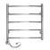 Domoterm electric heated towel rail "Calipso", 500 x 500 mm, 5 crossbars, left, chrome