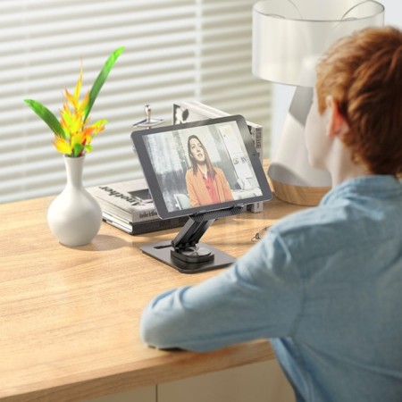 Hoco PH48 tablet holder, rotating, desktop, black-5