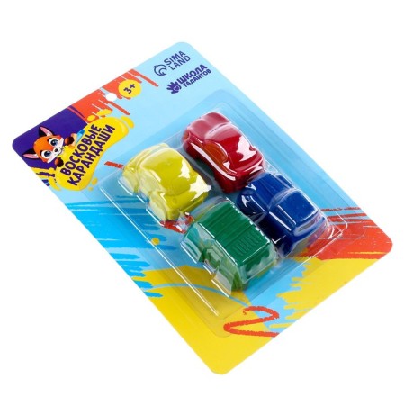 Wax pencils "Machine", set 4 colors-4