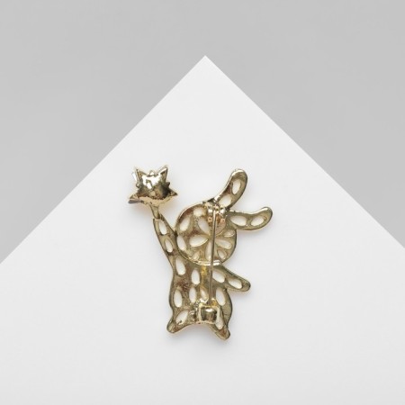 Broach "Bunny with a star", white-yellow color in gold-2