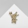 Broach "Bunny with a star", white-yellow color in gold