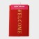 Welcome Hard fifth rug with edging, 38 × 58 cm, red color