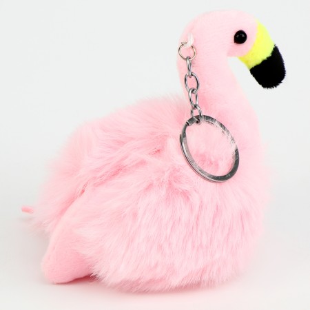 Soft toy "Flamingo" on a key fob, 10 cm, pink color-3