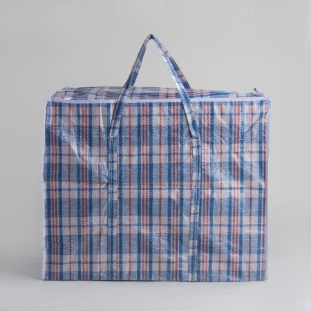 Lightning bag on a zipper, 72 l, blue/white color-2