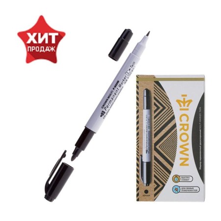 Permanent marker 2.0-4.0 mm, Crown P-800W Multi Marker, double-sided, black