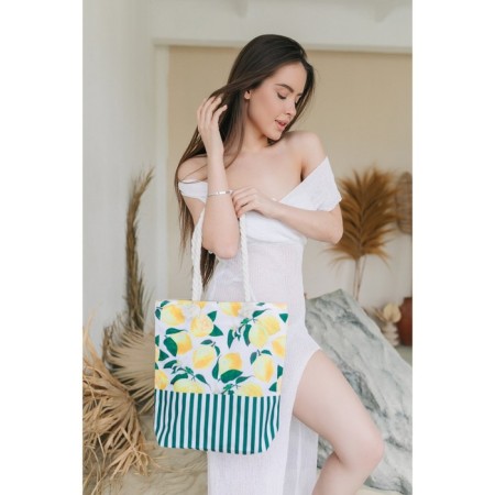Bag Women's beach on lightning, white/yellow color-11