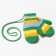 Baby mittens, green color/stripes, size 14 (4-6 years)