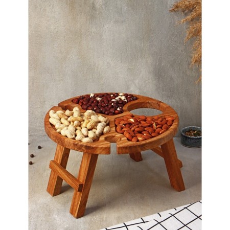 ADELICA guide table, with menage and folding legs, 2 persons, d = 30 cm, oak-1