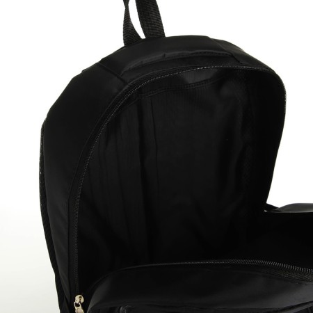Youth backpack with a zipper, 4 pockets, black/green color-5