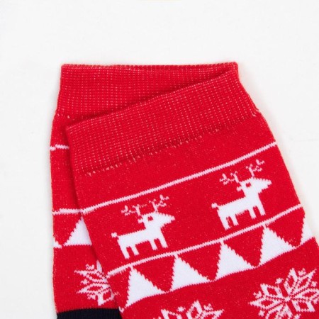 Children's socks "Patterns and deer" color red, size 20-22-1