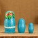 Nesting doll "strawberry", blue dress, 3 puppet, 10-12 cm