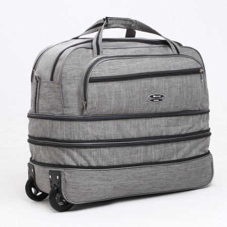 Road bag on wheels, a lightning department, with an increase, an outer pocket, the color is gray-2