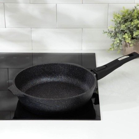 Granite Star pan, d = 26 cm, removable handle, anti -stick coating, black color-5