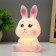 Night "Bunny" LED from batteries white-pink 9.5x14.5 cm
