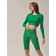 Crop female top with a long sleeve Crop Top Manica Lunga, size 48, color green tea