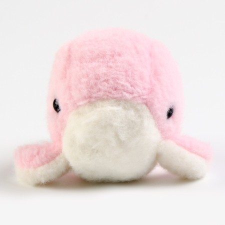 Soft toy "Kit" on a key fob, 11 cm, pink color-1