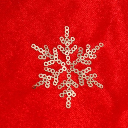 New Year's cap "Golden Snowflakes" 28x36 cm, red-2