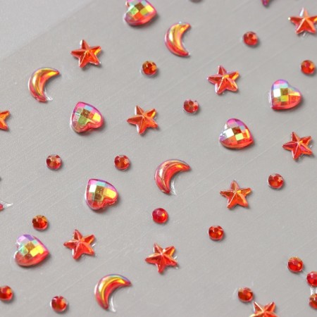 Stick plastic rhinestones "Solder" red 11x7.8 cm-2