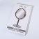 Mirror on the leg "Oval", bilateral, with an increase, mirror surface 12.5 × 14 cm, silver color