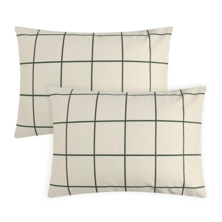 A set of pillowcases "Etel" beige cage, 50x70 cm - 2 pcs, 100% cotton, calico
