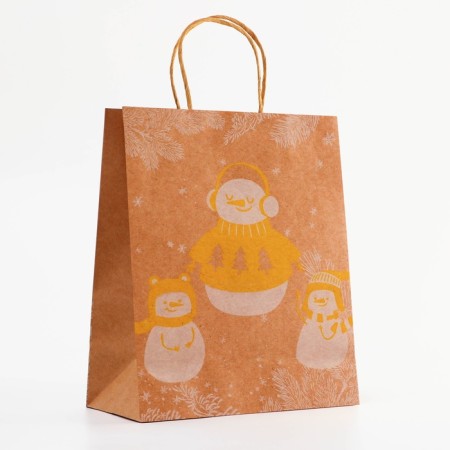 Crafts with gold embossing, "Snowman" Round handle, 33 x 25 x 12 cm, 120 g-3