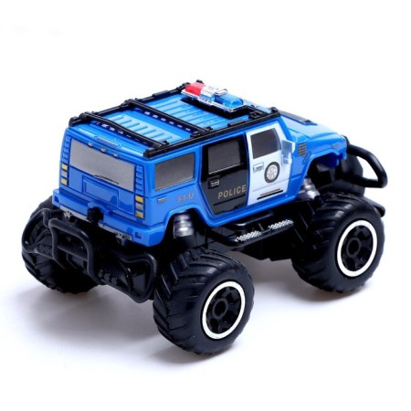 Radio -controlled jeep "Police", works from batteries, blue color-2