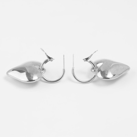 Earrings Metal "Heart" captivity mini, color silver-2