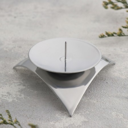 Climber "Asterisk" Metal for one candle, 9x3.5 cm, chrome-1