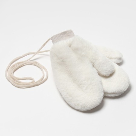 Mittens for claim. Minaku Minaku fluffy 25 cm milk-1