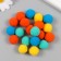 Pompons, 20 mm, 20 pcs/pack, 100% polyester, assorted No. 1