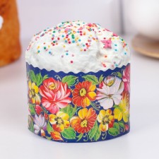Форма бумажная для кулича "Жостово" 60 х 45 мм, (фасовка 4000 шт)