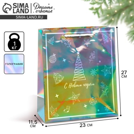 Holographic package "Gift", Ml 23 x 27 x 11.5 cm, New Year