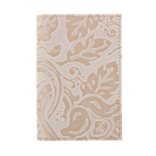 Cover for a passport with a pocket, beige color