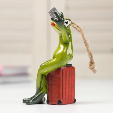 Souvenir Polystone Lac "Frog-Traveler Self-Self" 12x6.5x7 cm-1