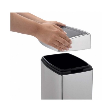 Garbage bucket Brabantia Touch Bin, Soft Touch system, polished steel color, 10 liters-3