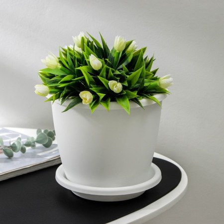 Pot with the pallet "Athena", 3 l, the color is white