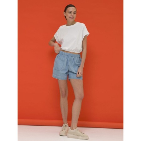 Women's T -shirt shortened Pelican, size 44, white color-3