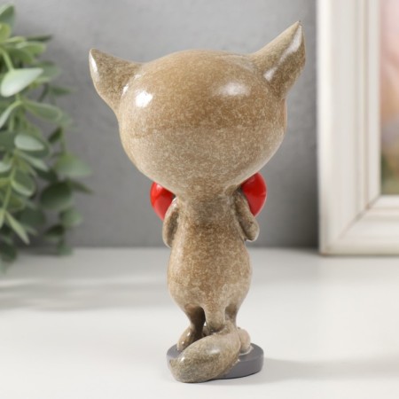 Souvenir Polystone Lac "cat with a big heart" 8.5x6.2x13 cm-2