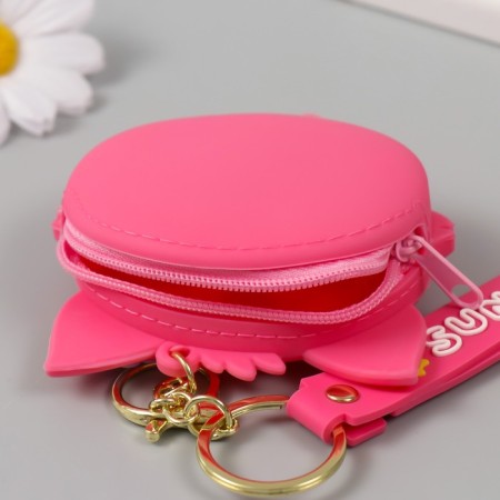 A keychain wallet with a carbine, strap silicone "kitten with a flower" 3x8.5x8.3 cm-3