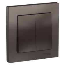 Switch SE AtlasDesign, 10 A, 2 keys, assembly, CC. 5, MOKKO color