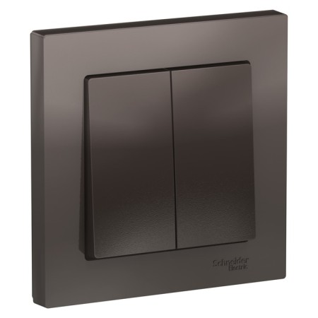 Switch SE AtlasDesign, 10 A, 2 keys, assembly, CC. 5, MOKKO color