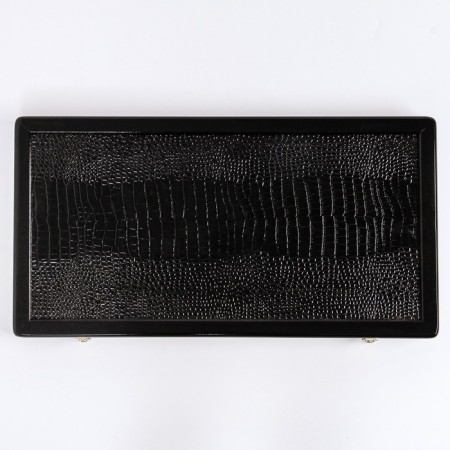 Blacks with a leather insert "crocodile", wooden board 60 x 60 cm, (chip D = 2.7 cm, h = 0.9 cm)