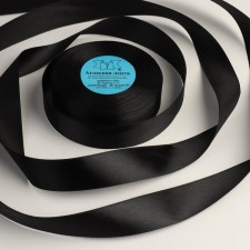 Satin tape, 25 mm × 33 ± 2 m, black color No. 113